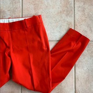 J Crew Minnie Stretch Twill Pants in Vibrant Flame